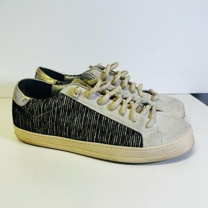 P448 Women's John Pink Python-Printed Leather Italian Sneaker Size 41/10.5